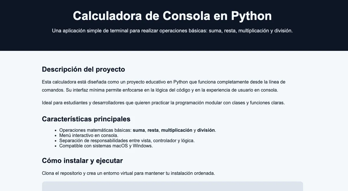 Python calculadora